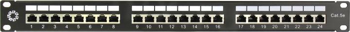 Коммутационная панель Patch Panel 19" 1U FTP 24 port кат.5e  5bites PPF55-05 разъём KRONE экранированная