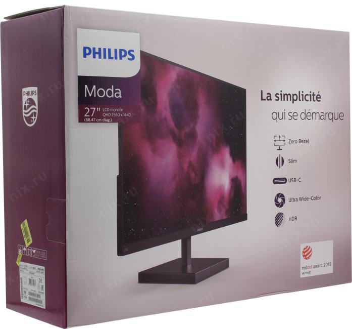 27"    ЖК монитор PHILIPS  276C8/00 (LCD 2560x1440 HDMI)