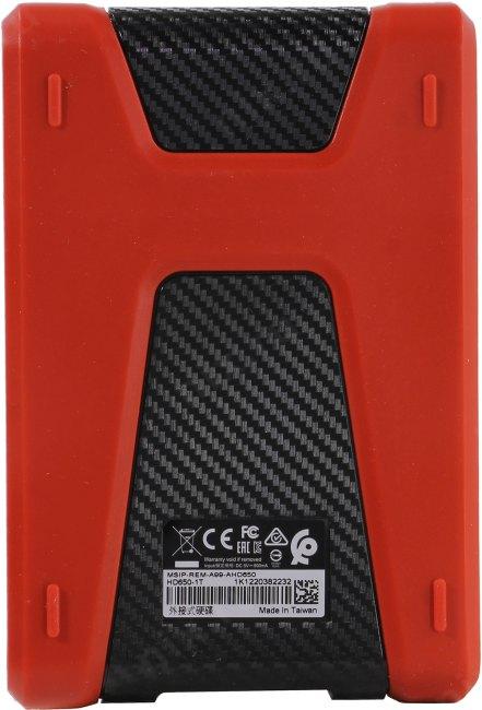 Накопитель ADATA AHD650-1TU31-CRD HD650 Red USB3.1 Portable 2.5"  HDD  1Tb EXT  (RTL)