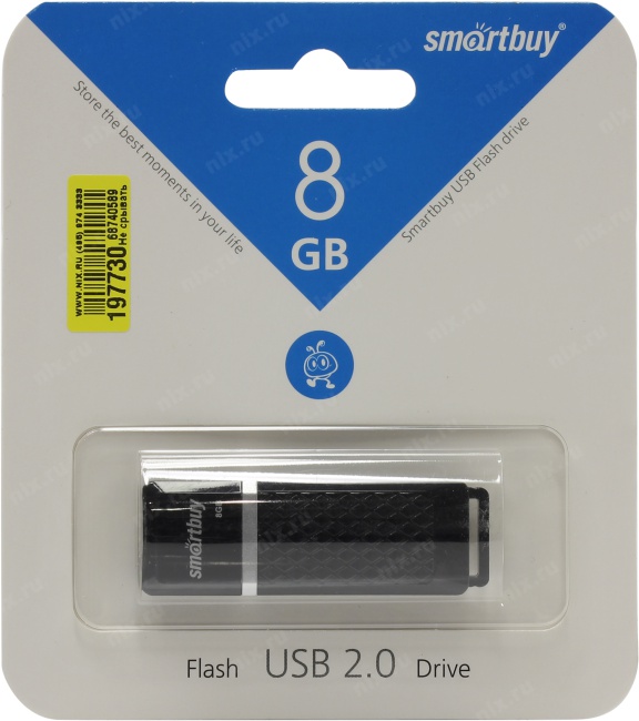 Накопитель SmartBuy Quartz SB8GBQZ-K USB2.0  Flash  Drive 8Gb  (RTL)