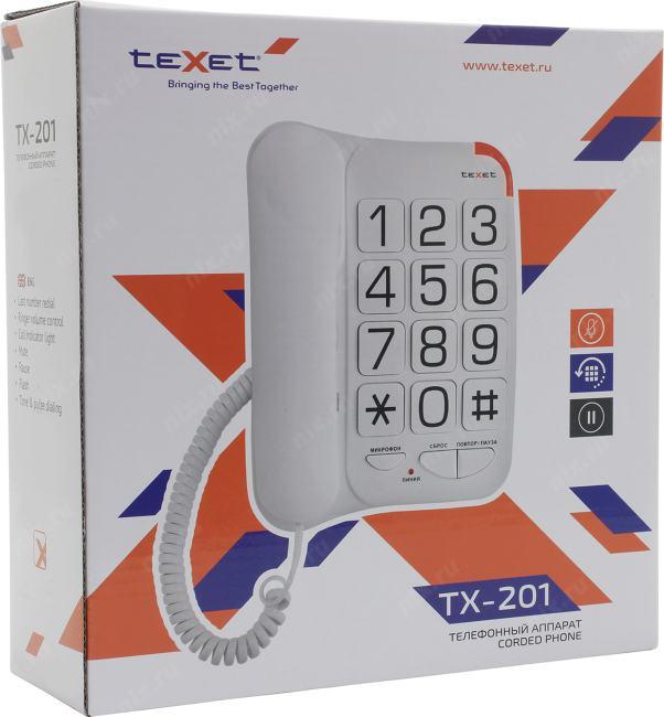 Телефон Texet TX-201 White