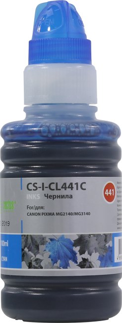 Чернила Cactus CS-I-CL441C Cyan для  Canon  Pixma MG2140/MG3140 (100мл)