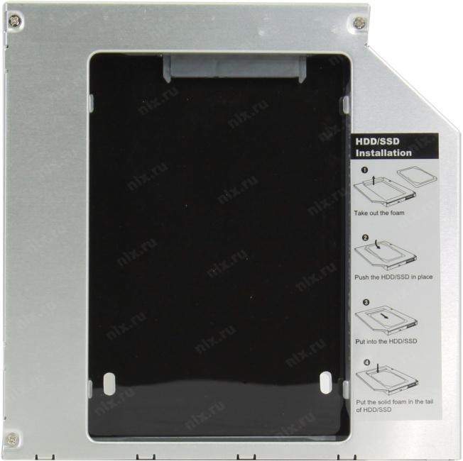 AgeStar SSMR2S-1A Шасси для 2.5” SATA HDD 9.5мм для установки в SATA 9.5мм  отсек  оптического привода  ноутбука