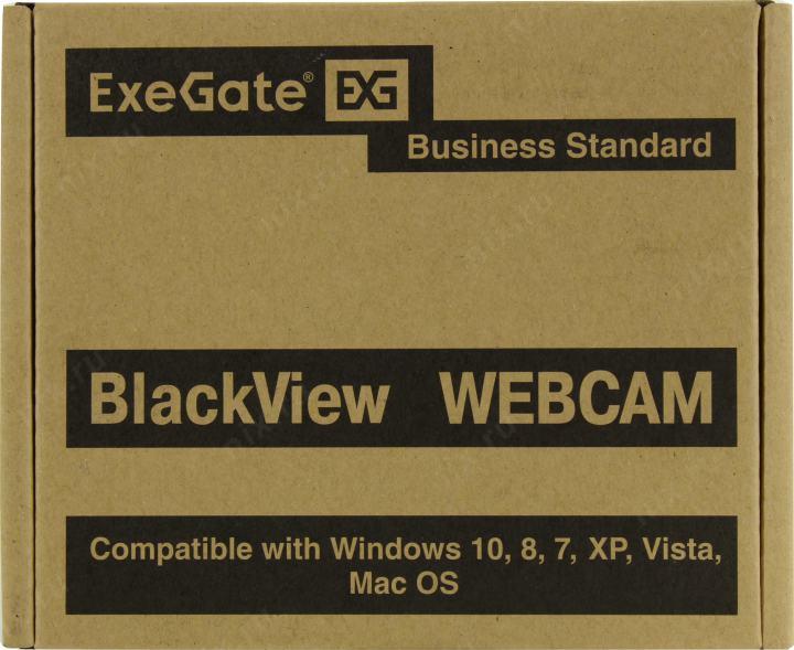 Веб-камера ExeGate BlackView C525 HD Tripod (матрица 1/3" 1,3 Мп, 1280х720, 720P, 30fps, 4-линзовый объектив, шторка, USB, фиксированный фокус, микрофон с шумоподавлением, универсальное крепление, штатив Flex в комплекте, кабель 1,5 м, Windows® 7/8/10/11,