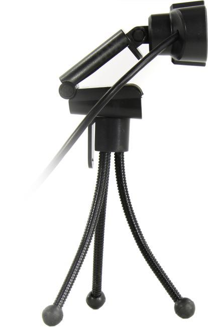 Веб-камера ExeGate BlackView C525 HD Tripod (матрица 1/3" 1,3 Мп, 1280х720, 720P, 30fps, 4-линзовый объектив, шторка, USB, фиксированный фокус, микрофон с шумоподавлением, универсальное крепление, штатив Flex в комплекте, кабель 1,5 м, Windows® 7/8/10/11,