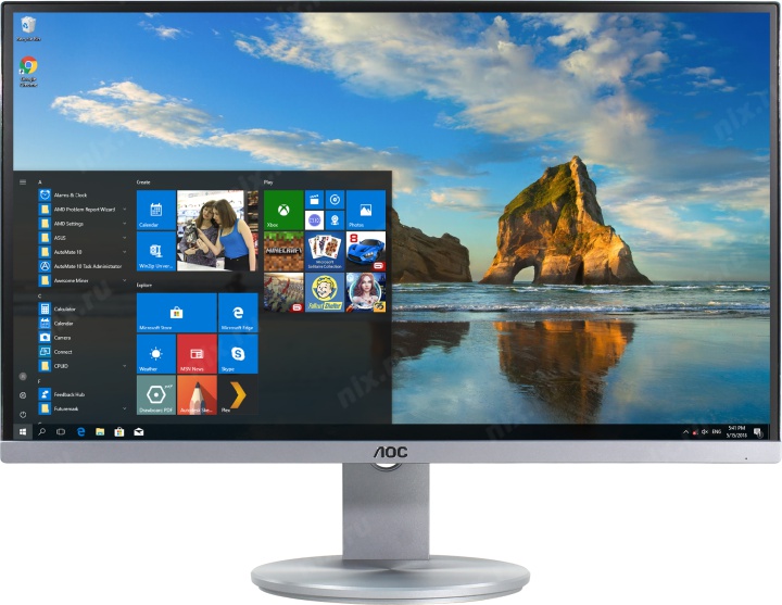 23.8" ЖК монитор AOC I2490PXQU/BT Black с поворотом экрана (LCD 1920x1080 D-Sub HDMI  DP USB 3.0 Hub)
