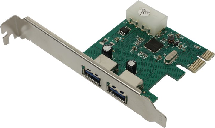 Контроллер ExeGate EXE-319 (PCI-E x1 v2.0, 2*USB3.0 ext., разъем доп.питания, ASMedia Chipset ASM1042)