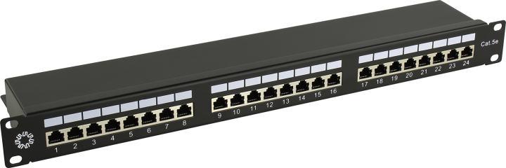 Коммутационная панель Patch Panel 19" 1U FTP 24 port кат.5e  5bites PPF55-05 разъём KRONE экранированная