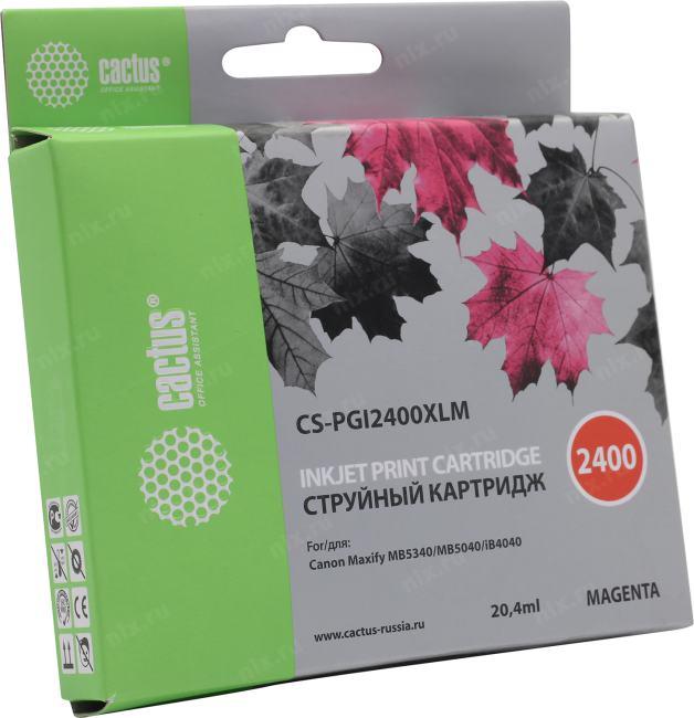 Картридж Cactus CS-PGI2400XLM  Magenta  для Canon MB5340/MB5040/iB4040