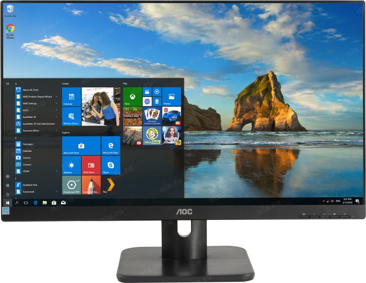 23.8" ЖК монитор AOC 24E1Q Black (LCD  1920x1080 D-Sub HDMI DP)