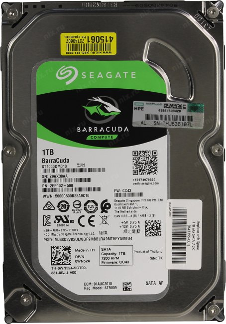 Жёсткий диск HP 843266-B21 HDD 1 Tb SATA 6Gb/s 3.5" 7200rpm