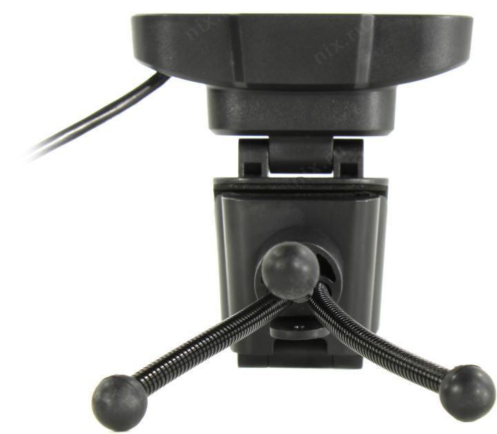 Веб-камера ExeGate BlackView C525 HD Tripod (матрица 1/3" 1,3 Мп, 1280х720, 720P, 30fps, 4-линзовый объектив, шторка, USB, фиксированный фокус, микрофон с шумоподавлением, универсальное крепление, штатив Flex в комплекте, кабель 1,5 м, Windows® 7/8/10/11,
