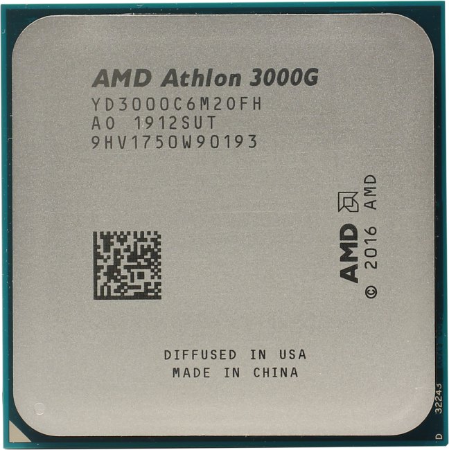 Процессор CPU AMD Athlon 3000G     (YD3000C6)   3.5 GHz/SVGA Radeon Vega 3/1+4Mb/35W  Socket AM4