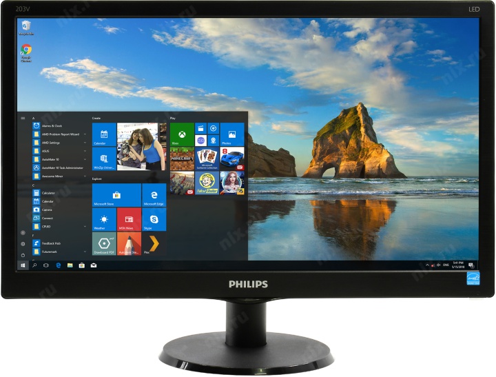 19.5" ЖК монитор PHILIPS 203V5LSB26/10/62 (LCD 1600x900  D-Sub)