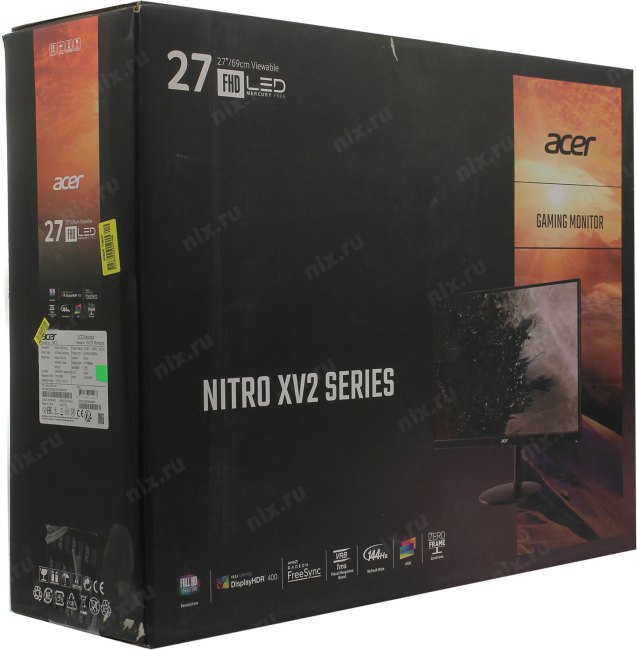 27" ЖК монитор Acer UM.HX2EE.P07 XV272Pbmiiprzx Black с пов.экрана  (LCD 1920x1080HDMIDPUSB3.0  Hub)