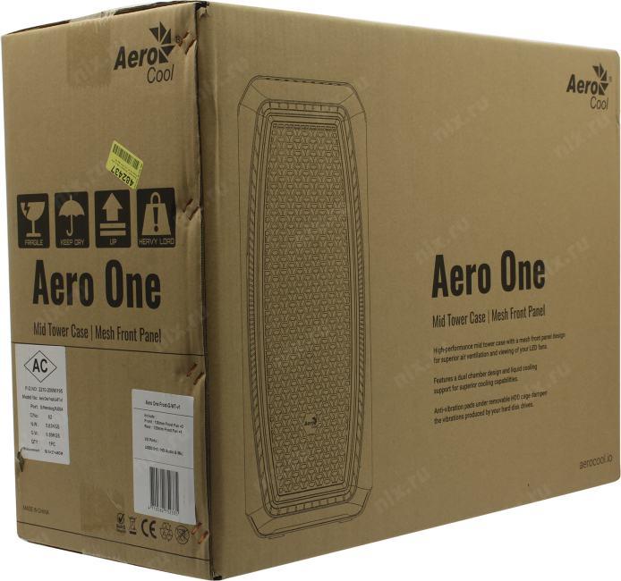 Корпус Miditower Aerocool <Aero One-G-BK-V1>  ATX без  БП
