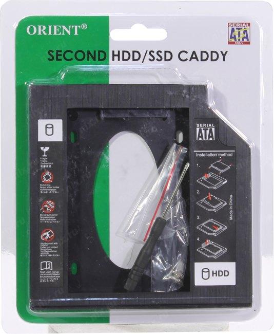 Orient UHD-2SC12PL Шасси для 2.5" SATA HDD 9.5мм для установки в  SATA 12.7мм отсек оптического привода ноутбука