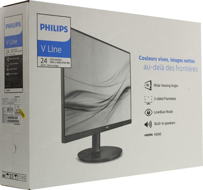 23.8" ЖК монитор PHILIPS  241V8LA/01/00  (LCD1920x1080 D-Sub  HDMI)