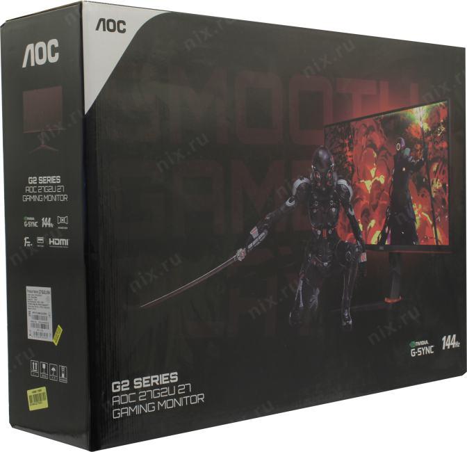 27"    ЖК монитор AOC 27G2U/BK Black&Red с поворотом экрана (LCD 1920x1080 D-Sub  HDMI  DP USB3.0  Hub)