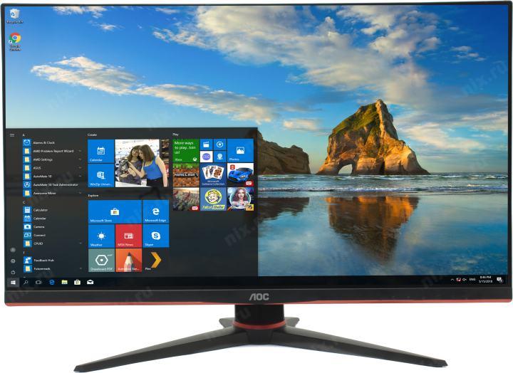 27"    ЖК монитор AOC 27G2U/BK Black&Red с поворотом экрана (LCD 1920x1080 D-Sub  HDMI  DP USB3.0  Hub)