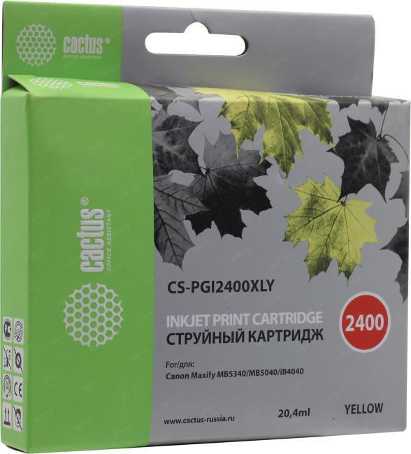 Картридж Cactus CS-PGI2400XLY  Yellow для Canon MB5340/MB5040/iB4040