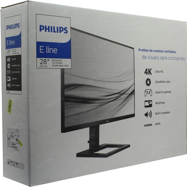 28"    ЖК монитор PHILIPS 288E2A/00 (LCD 3840x2160  HDMI DP)