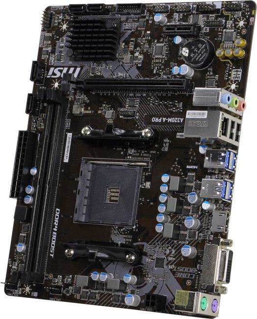Мат. плата MSI A320M-A PRO (RTL) AM4 A320 PCI-E DVI+HDMI GbLAN SATA RAID MicroATX  2DDR4