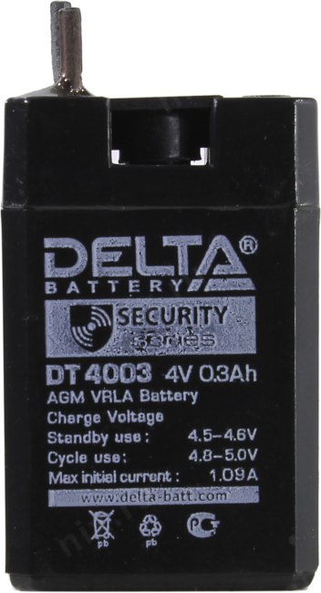 Аккумулятор Delta DT 4003 (4V 0.3Ah) для  слаботочных систем