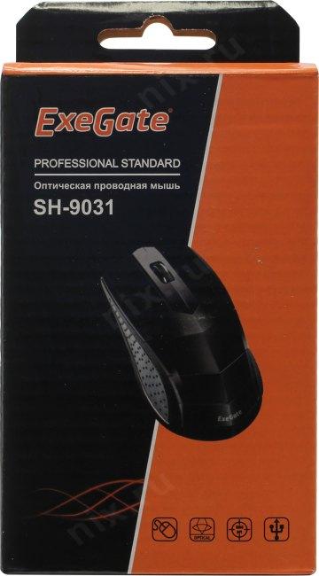 Мышь ExeGate Professional Standard SH-9031 (USB, оптическая, 1000dpi, 3D, 3 кнопки и колесо прокрутки, длина кабеля 1,35м, черная, Color Box)