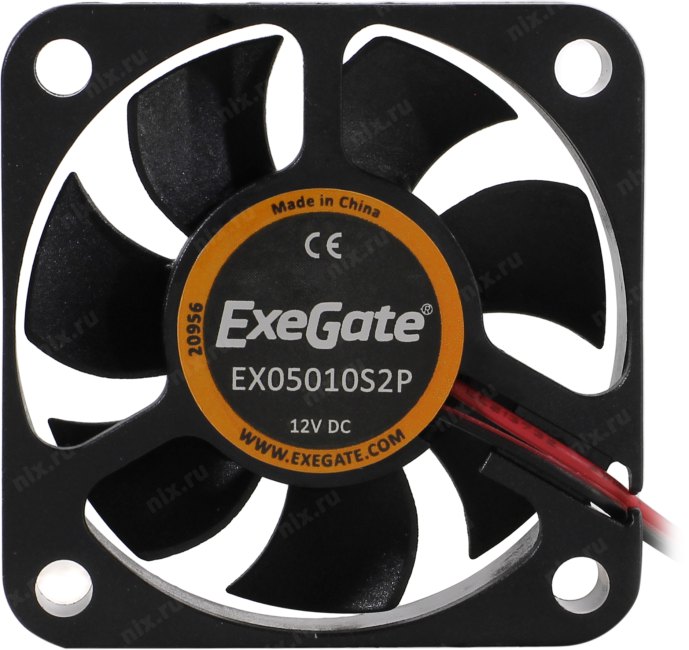 Вентилятор 12В DC ExeGate EX05010S2P (50x50x10 мм, Sleeve bearing (подшипник скольжения), 2pin, 5000RPM, 28dBA)