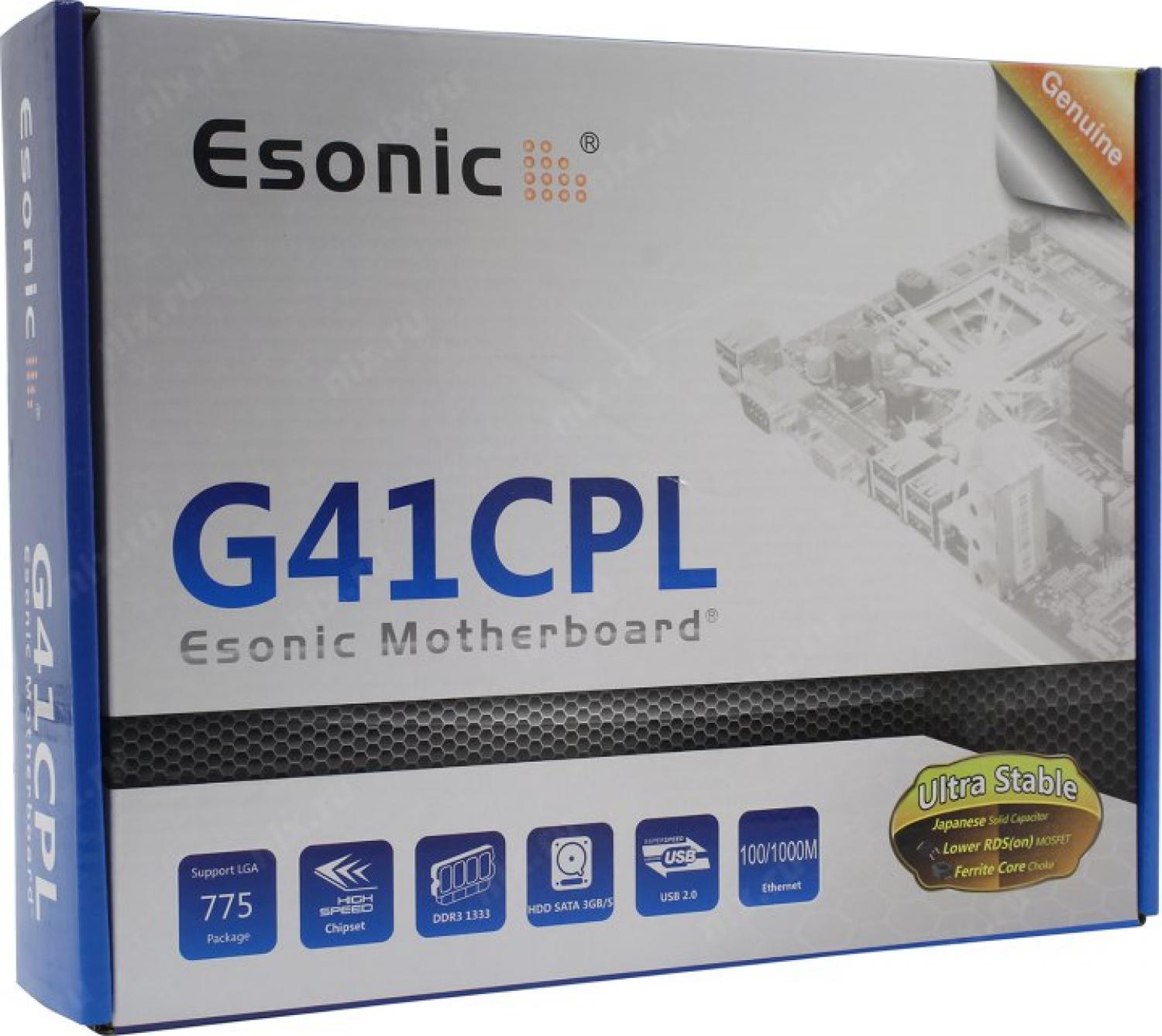 Мат. плата Esonic G41CPL3 (RTL) LGA775 G41 PCI-E+SVGA GbLAN SATA ATX  2DDR3