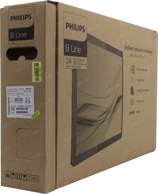 23.8" ЖК монитор PHILIPS 242B1TFL/00 (Multi-Touch LCD 1920x1080 D-Sub DVI  HDMI  DP USB3.2  Hub)