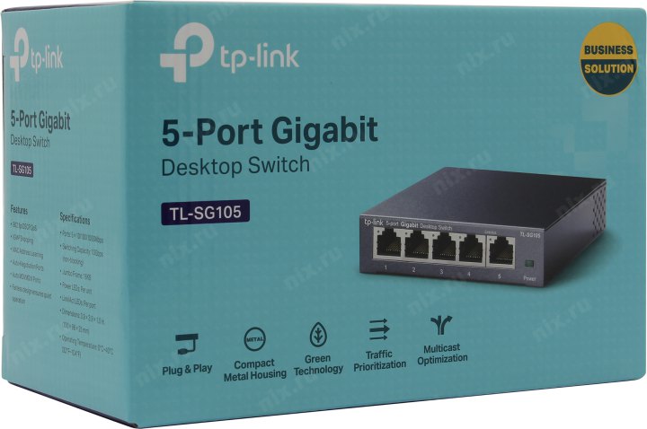 Коммутатор TP-LINK <TL-SG105> 5-Port Gigabit  Desktop  Switch (5UTP 1000Mbps)