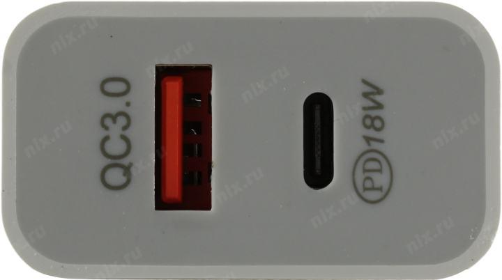 KS-is KS-601W Зарядное устройство USB (Вх. AC100-240V Вых.DC5/9/12V 18W  USB+USB-C)