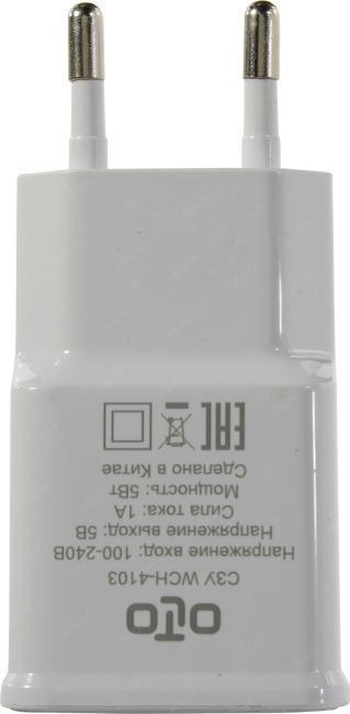 OLTO WCH-4103 Зарядное устройство USB (Вх. AC100-240V Вых. DC5V  5W  USB кабель microUSB)