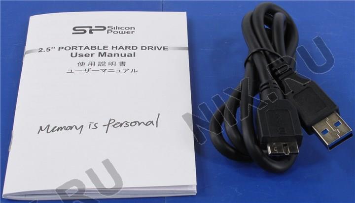 Накопитель Silicon Power SP010TBPHDD05S3T Diamond D05 Black USB3.0 Portable 2.5"  HDD 1Tb EXT (RTL)