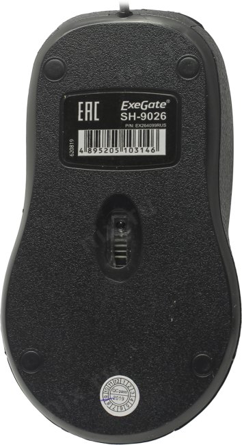 Мышь ExeGate Professional Standard SH-9026 (USB, оптическая, 1000dpi, 3D, 3 кнопки и колесо прокрутки, длина кабеля 1,35м, черная, Color Box)