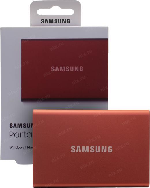 Накопитель SSD 500 Gb USB3.2 Samsung T7 <MU-PC500R/WW> (RTL) V-NAND  TLC