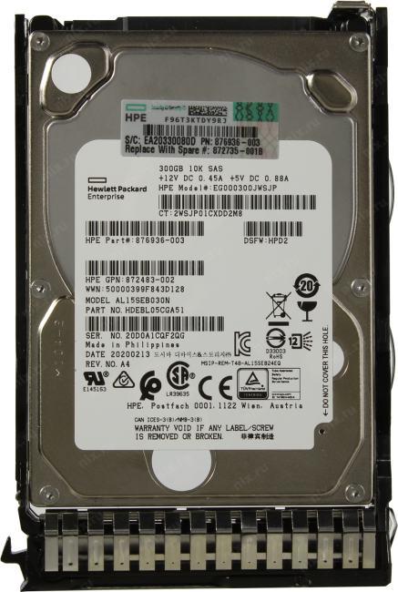 Жёсткий диск HDD 300 Gb SAS 12Gb/s HPE 872735-001B 2.5" 10000rpm