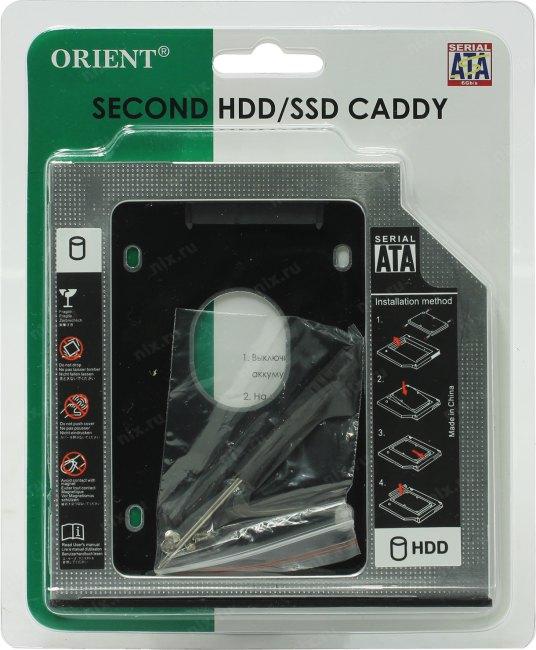 Orient UHD-2SC9 Шасси для 2.5" SATA HDD 7 мм для установки в SATA 9.5мм отсек  оптического  привода ноутбука Slim