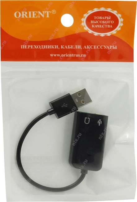 Звуковая карта Orient AU-01S USB адаптер  для  наушников с  микрофоном
