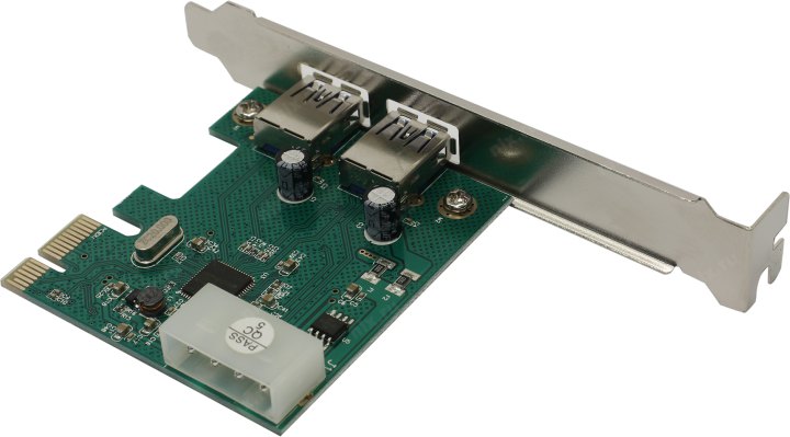 Контроллер ExeGate EXE-319 (PCI-E x1 v2.0, 2*USB3.0 ext., разъем доп.питания, ASMedia Chipset ASM1042)