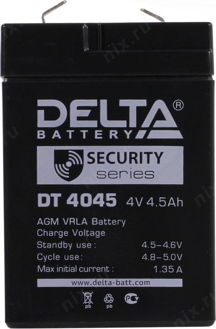 Аккумулятор Delta DT 4045 (4V 4.5Ah) для слаботочных систем