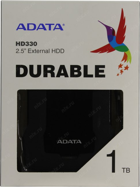 Накопитель ADATA  AHD330-1TU31-CBK Durable HD330 Black USB3.1 Portable 2.5" HDD 1Tb EXT (RTL)