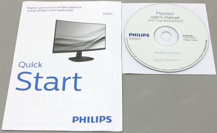 23.8" ЖК монитор PHILIPS 243V7QJABF/01/00 (LCD 1920x1080  D-Sub HDMI  DP)