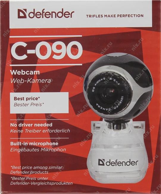 Интернет-камера Defender C-090 Black (USB2.0 640x480 микрофон) 63090