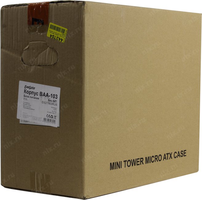 Корпус Minitower  Exegate BAA-103 Black MicroATX  без БП  EX277803RUS