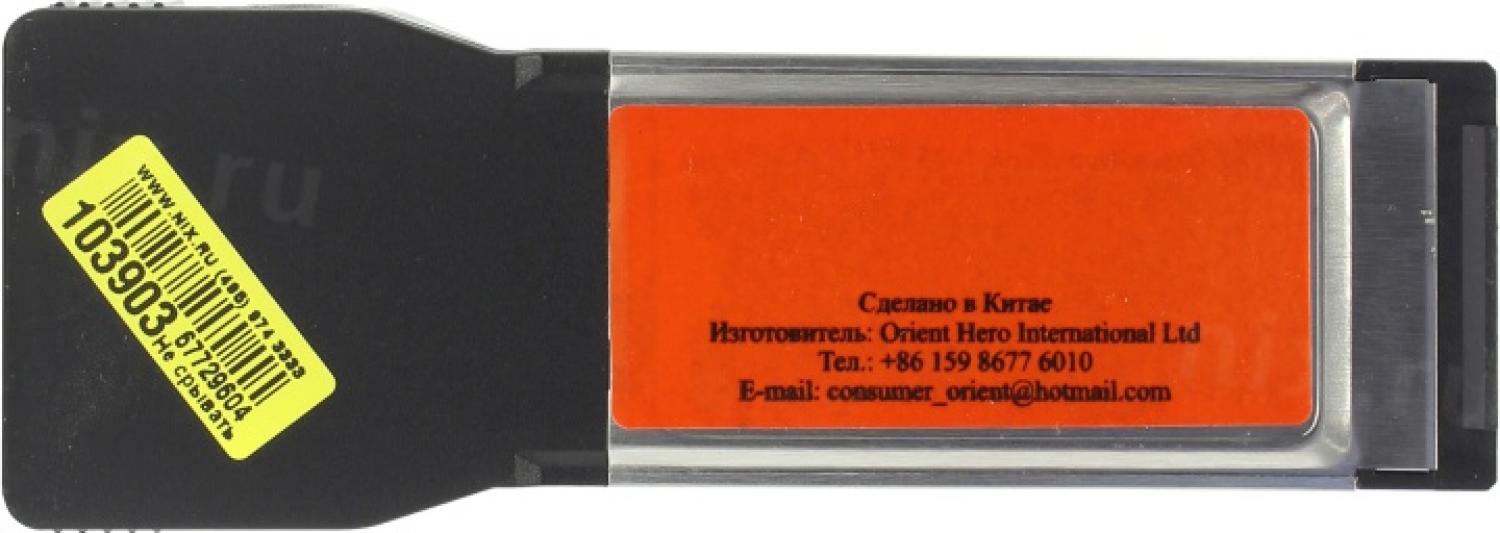 Контроллер Orient EX3U2 Adapter Express Card/34mm-->USB3.0 2 port +  Б.П.
