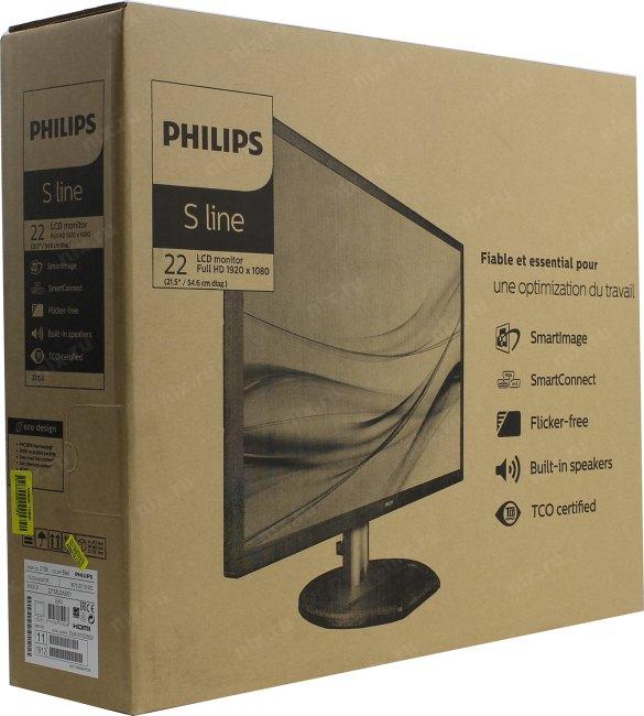 21.5" ЖК монитор PHILIPS 221S8LDAB/01  (LCD1920x1080 D-Sub DVI HDMI)