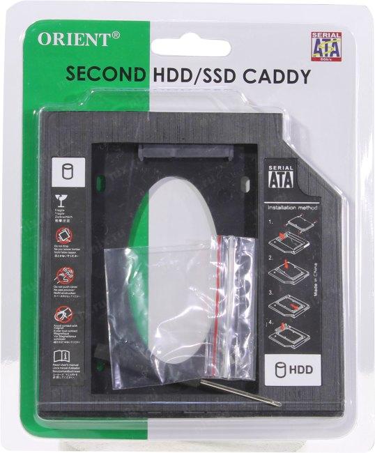 Orient UHD-2SC9PL Шасси для 2.5" SATA HDD 7 мм для установки вSATA 9.5мм отсек  оптического  привода ноутбука  Slim